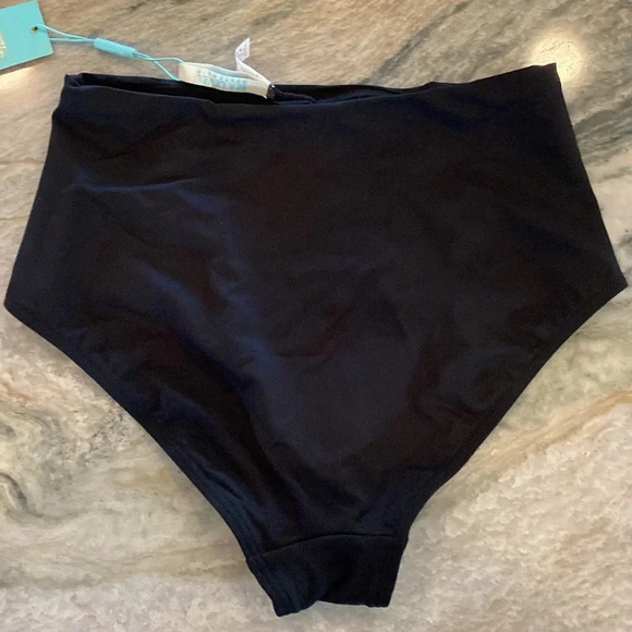 Sea level high waist gathered side swim bottoms black size US 4 - Picture 8 of 11